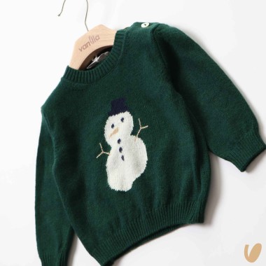 Maglioncino lana pupazzo di neve Neonato