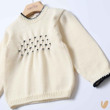 Maglioncino nido d'ape Cardigan e Maglia