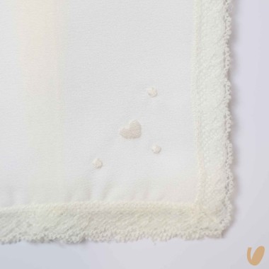 Mussola battesimale in seta ricamata a mano Mussole e Bavette