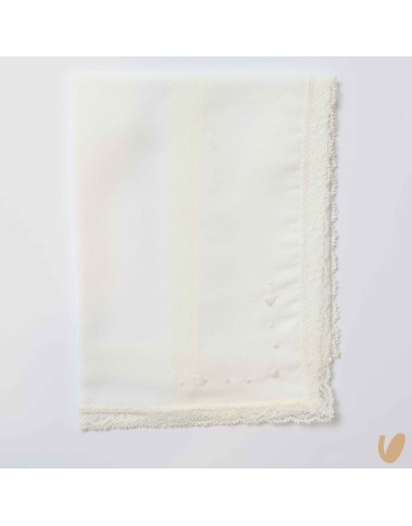 Hand embroidered silk baptismal muslin