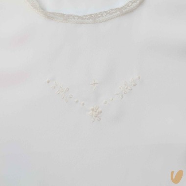 Camicia Battesimale seta ricamata a mano Cardigan e Accessori