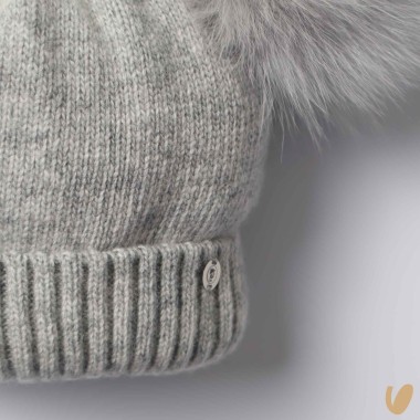 Cappello lana doppio ponpom Cappello e Guanti