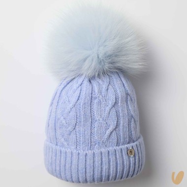 Cappello lana e cashmere ponpom Cappello e Guanti