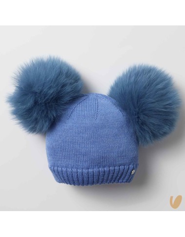Double ponpom wool hat