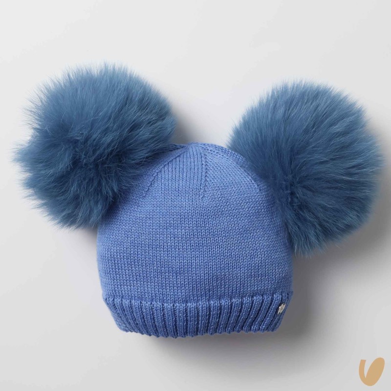 Cappello lana doppio ponpom Cappello e Guanti
