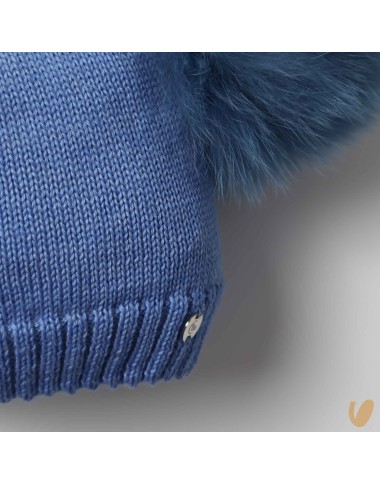 Double ponpom wool hat