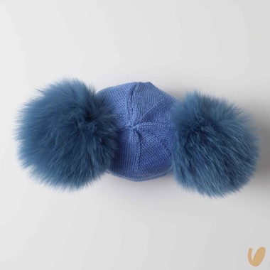 Cappello lana doppio ponpom Cappello e Guanti