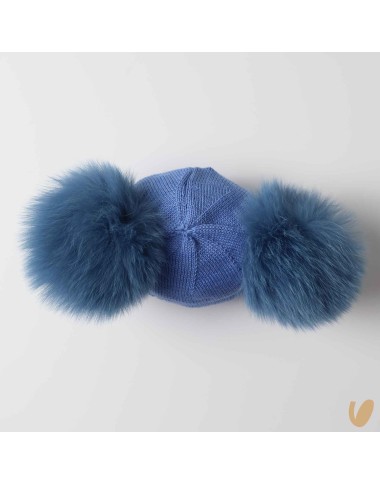 Double ponpom wool hat