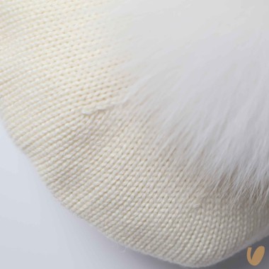 Basco in lana con ponpom Cappello e Guanti