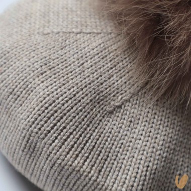 Basco in lana con ponpom Cappello e Guanti