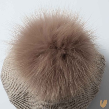 Basco in lana con ponpom Cappello e Guanti
