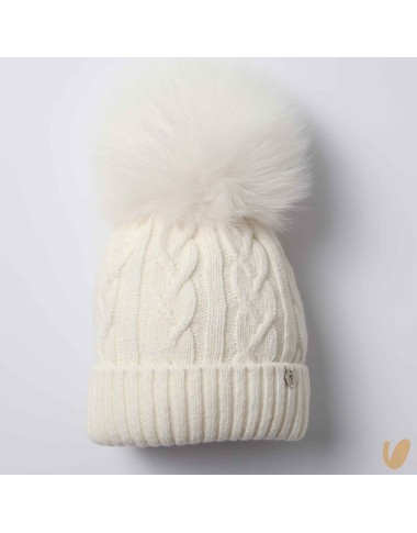 Wool and cashmere ponpom hat