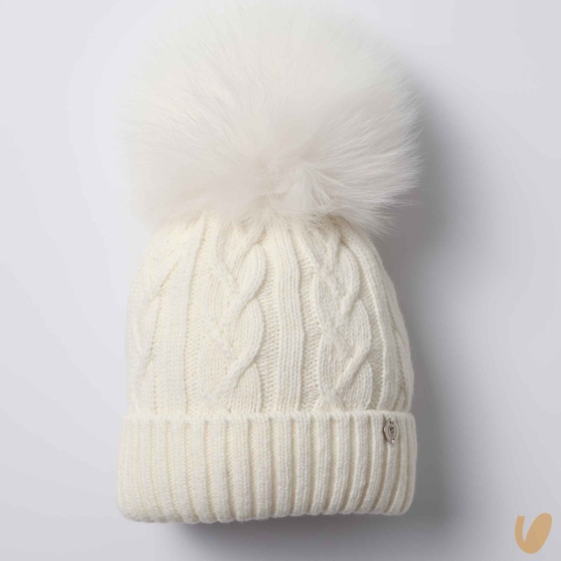 Cappello lana e cashmere ponpom Cappello e Guanti