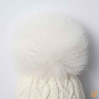 Cappello lana e cashmere ponpom Cappello e Guanti