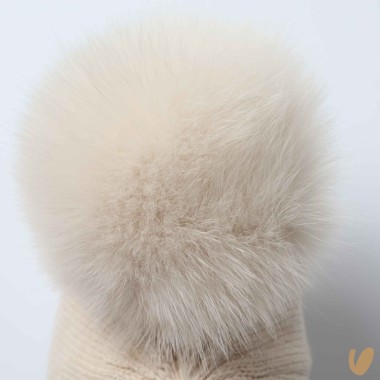 Cappello lana doppio ponpom Cappello e Guanti