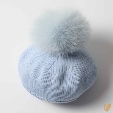Basco lana ponpom Cappello e Guanti