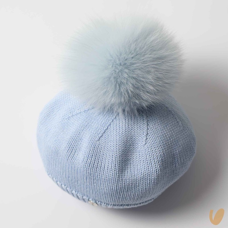 Basco lana ponpom Cappello e Guanti