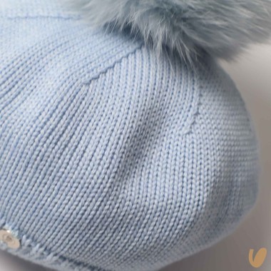 Basco lana ponpom Cappello e Guanti
