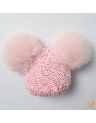 Double ponpom wool hat