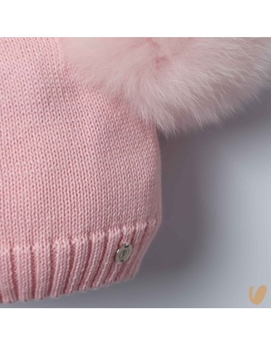 Double ponpom wool hat