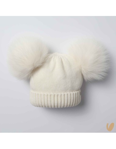 Cappello lana doppio ponpom Cappello e Guanti