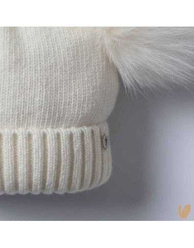 Double ponpom wool hat