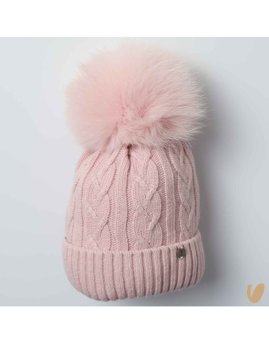 Wool and cashmere ponpom hat