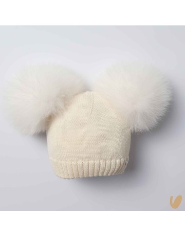 Cappello lana doppio ponpom Cappello e Guanti