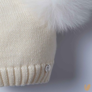 Cappello lana doppio ponpom Cappello e Guanti