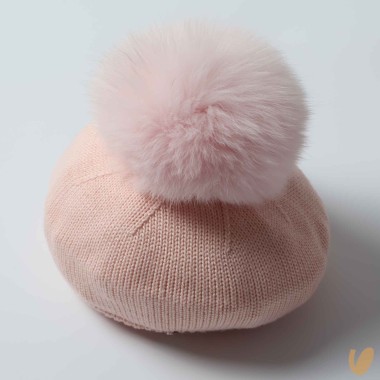 Basco lana ponpom Cappello e Guanti