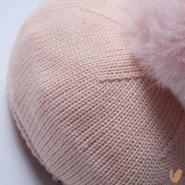 Basco lana ponpom Cappello e Guanti