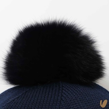 Basco in lana con ponpom Cappello e Guanti