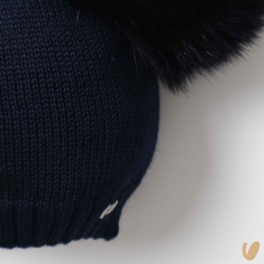 Cappello lana doppio ponpom Cappello e Guanti