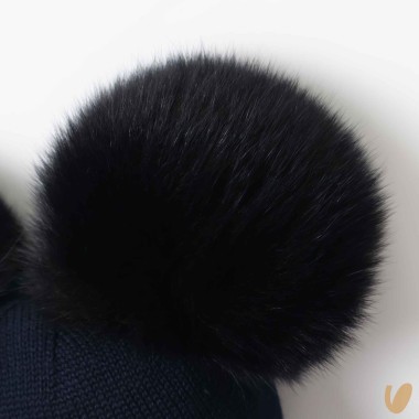 Cappello lana doppio ponpom Cappello e Guanti