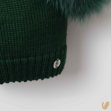 Cappello lana doppio ponpom Cappello e Guanti