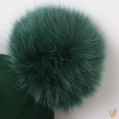Cappello lana doppio ponpom Cappello e Guanti