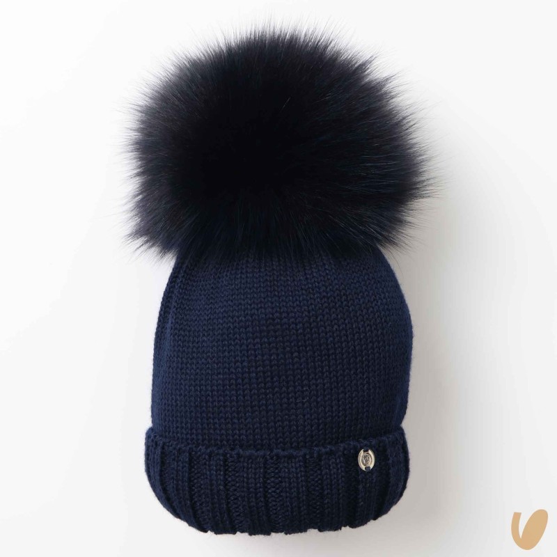 Cappello lana ponpom Cappello e Guanti