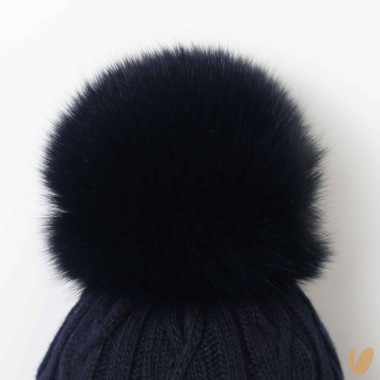 Cappello lana e cashmere ponpom Cappello e Guanti