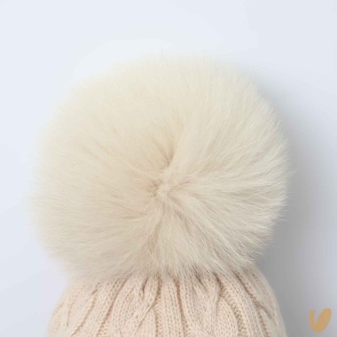 Cappello lana e cashmere ponpom Cappello e Guanti