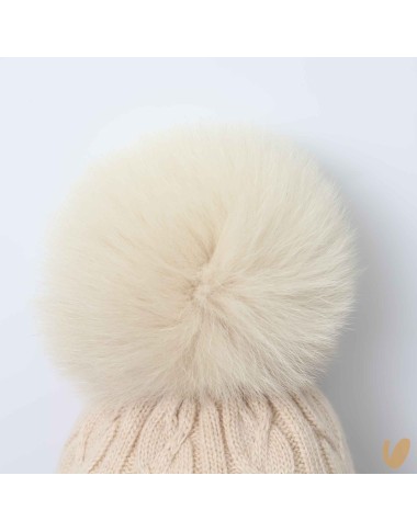 Ponpom wool and cashmere hat