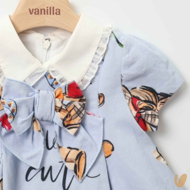 Abito orsetti in velluto Neonata 0/36