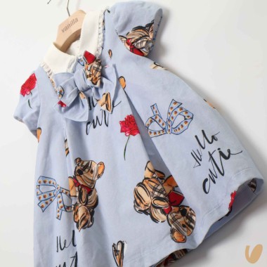 Abito orsetti in velluto Neonata 0/36