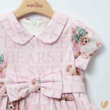 Abito orsetti in velluto Neonata 0/36