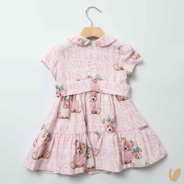 Abito orsetti in velluto Neonata 0/36