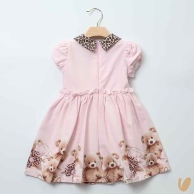 Abito orsetti in velluto Neonata 0/36