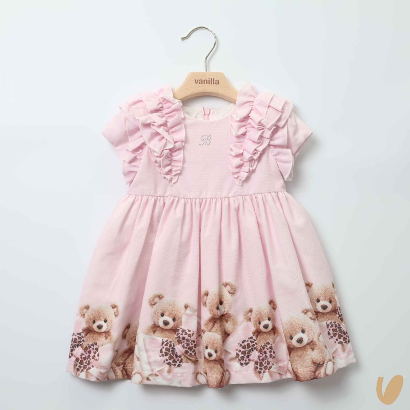 Abito orsetti in velluto Neonata 0/36