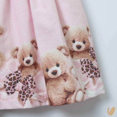 Abito orsetti in velluto Neonata 0/36