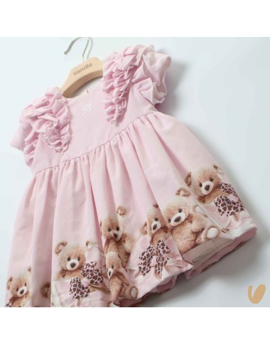 Abito orsetti in velluto Neonata 0/36