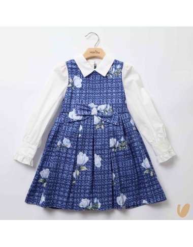 Rose print shirt dress