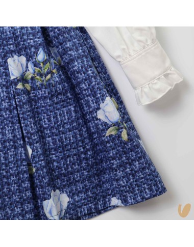 Rose print shirt dress